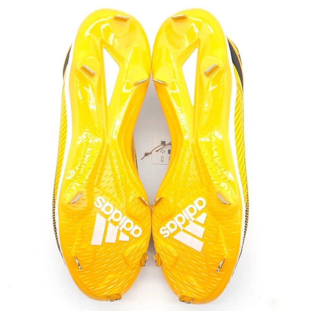 Adidas Men's 16 Black Yellow Icon‎ 6 Bounce Baseball Cleats Metal Spikes Shoes